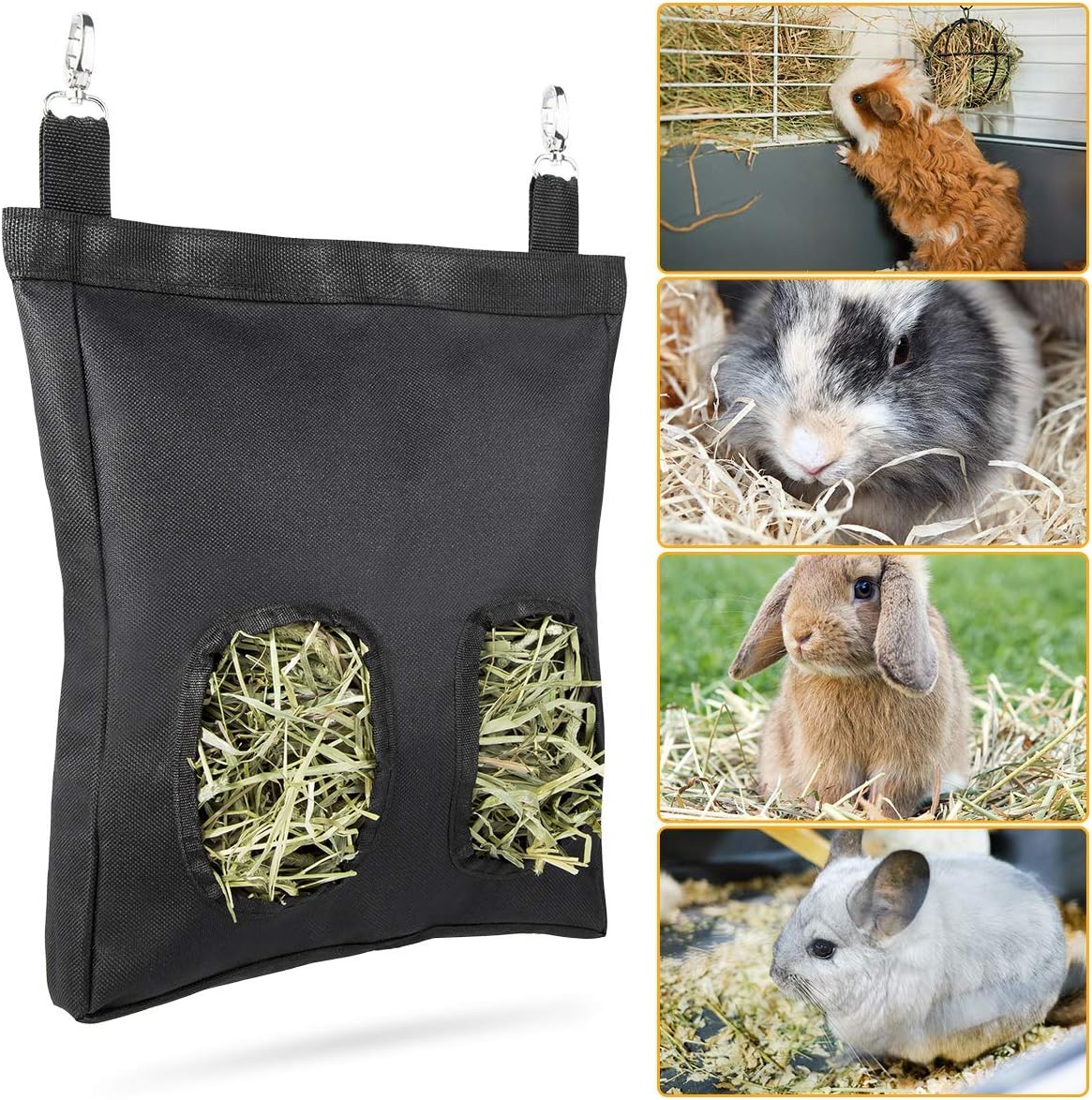 Geegoods Rabbit Hay Feeder Bag, Guinea Pig Hay Feeder Storage ，Hanging ...