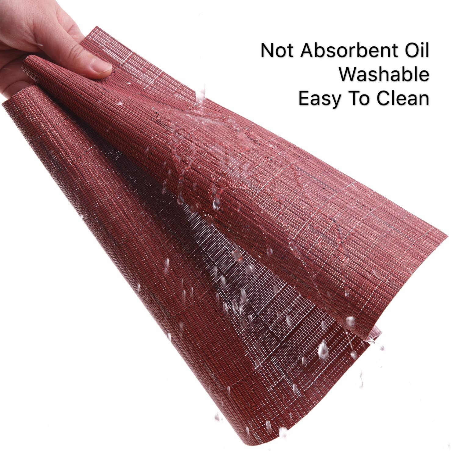 Myir JUN Place Mats, Table Mats Set of 8 Indoor Placemats Washable Non-Slip Heatproof Woven Placemats for Dining Table Fabric Place Mat PVC (Black, Set of 8) : Home & Kitchen