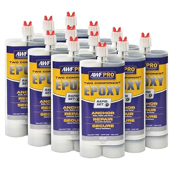AWF PRO Rapid Set Anchor Epoxy Adhesive 20.2 oz. High-Strength for Anchoring Threaded Rods, Reinforcing Bars in Uncracked Concrete Pack of 12