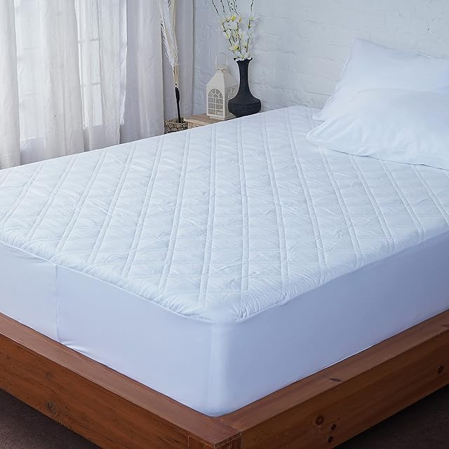 Ackly Quilted Mattress Protectors Double Size - 40cm Extra Deep Fitted Mattress Protector Double Bed - Hypoallergenic Double Mattress Protector - Elastic Fitted Mattress Cover (Not Waterproof )