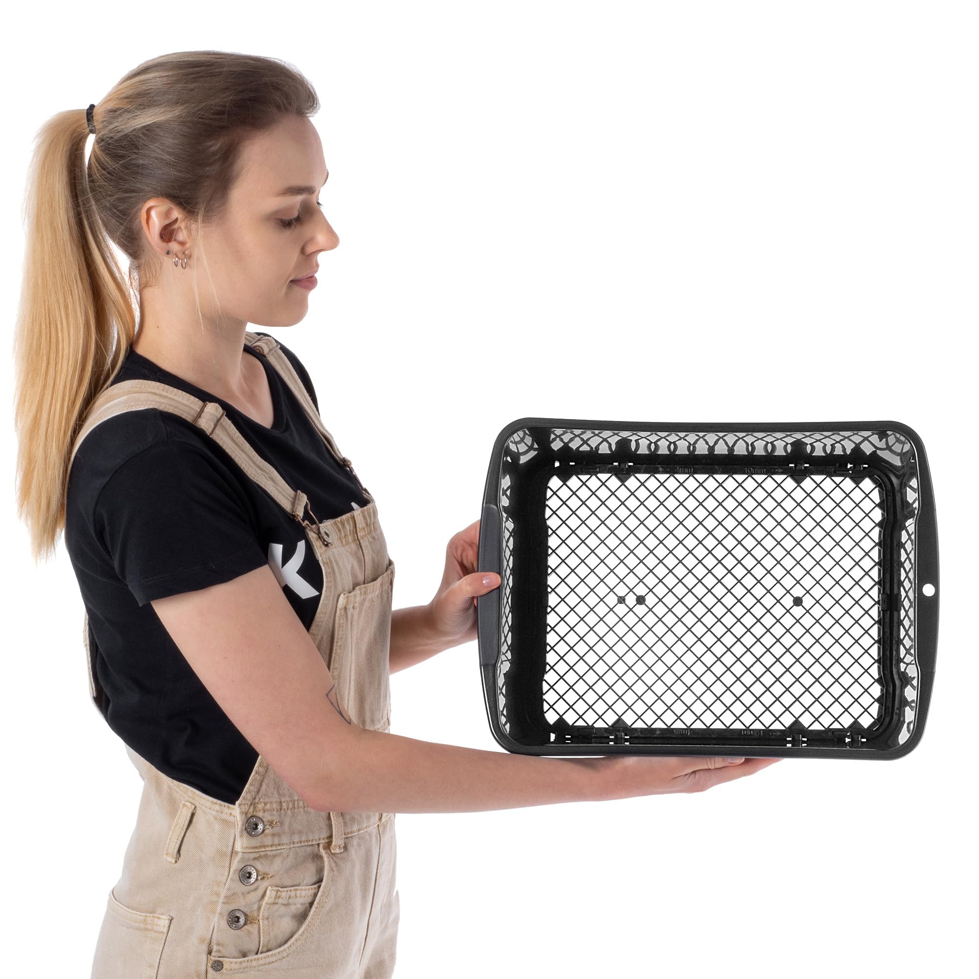 KADAX Regulierbares Gartensieb aus Kunststoff, Runder Kunststoffsieb für Sand & Kompost & Erde & Steine, Mit Manueller Verstellung des Siebeinsatzes (Rechteckig)