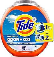 Vista 1 de Tide Odor Defense + Oxi Cápsulas de Detergente para Ropa, Aroma Original, 32 Unidades, Luchador Avanzado contra Olores + Manchas