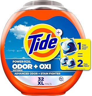 Odor Defense + Oxi Laundry Detergent Pacs, Original Scent, 32 Count, Advanced Odor + Stain Fighter