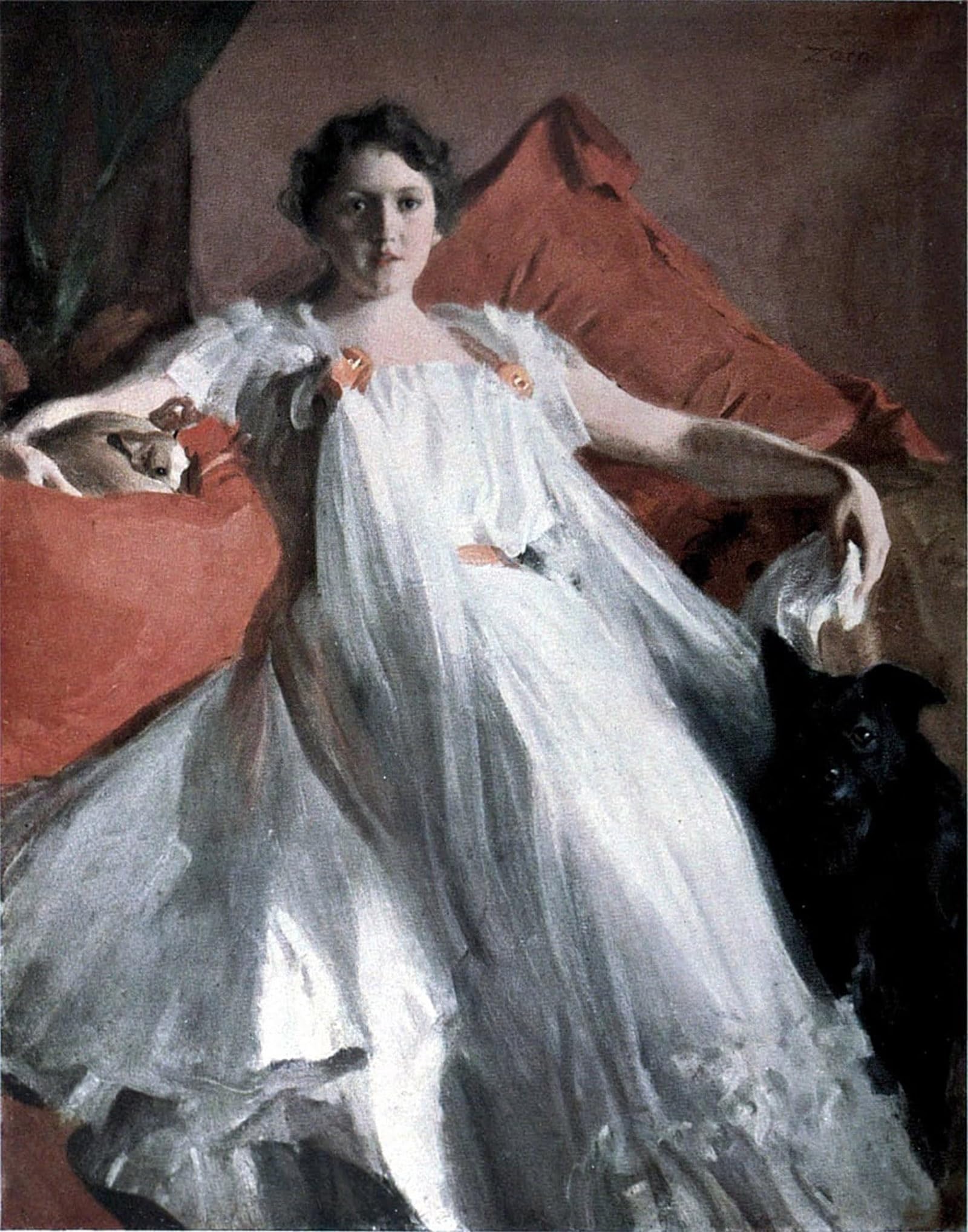 Posteriik No Frame Vintage Classic Picture Landscape Artwork Portrait Of Mrs. By Anders Leonard Zorn Portrait Canvas Painting For Office Home Decor 60X90cm