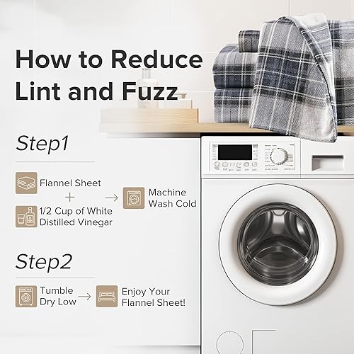 Miniatura 7 de Comfort Spaces Juego de sábanas de franela de algodón tamaño individual, juego de sábanas de franela ultra suaves con bolsillo elástico de 12