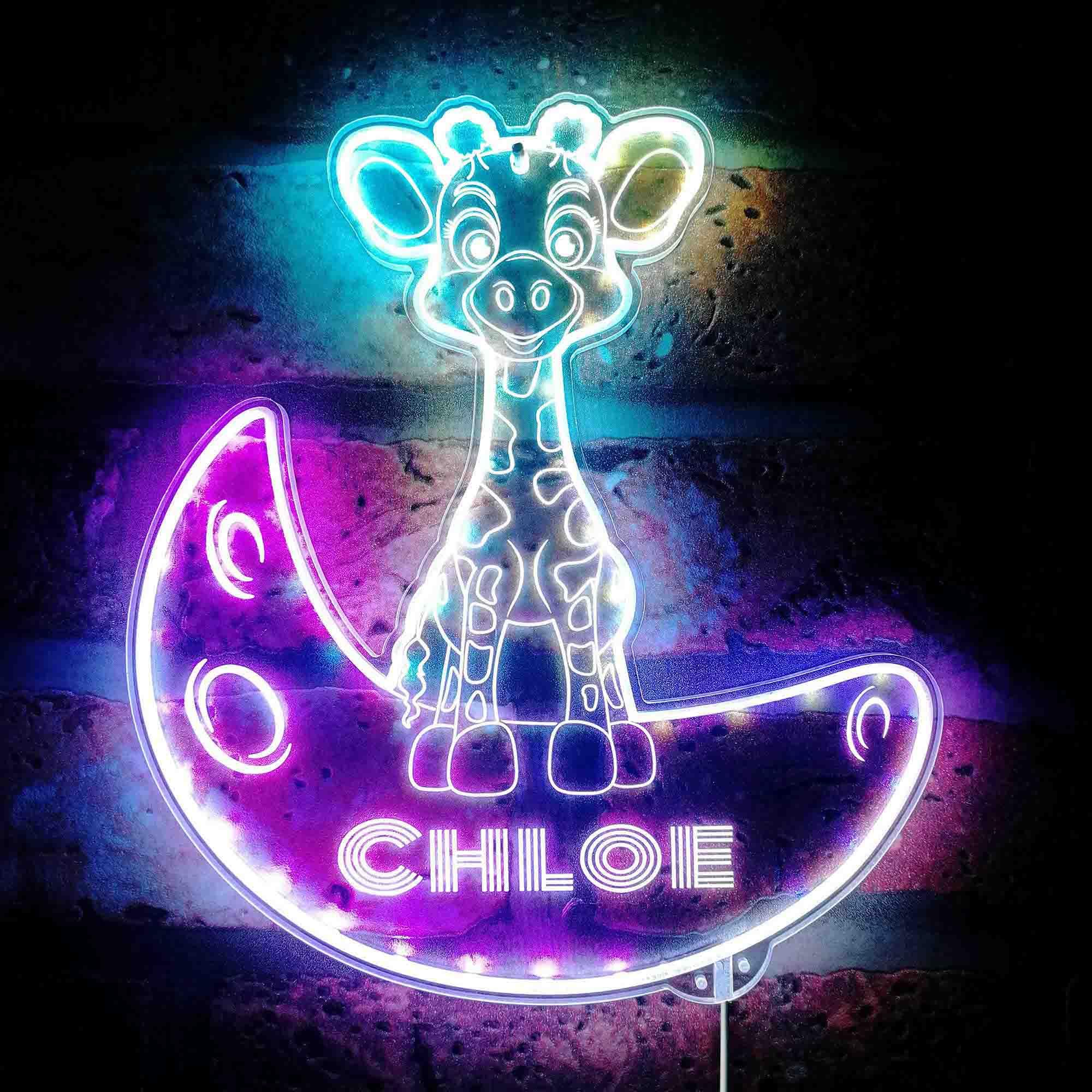 ADVPRO Name Personalized Giraffe RGB Dynamic Glam LED Sign - Cut-to-Edge Shape - Smart 3D Wall Decoration - Multicolor Dynamic Lighting - st06s44-fnd-p0007-tm