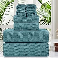 Vista 22 de Oliven Juego de 4 toallas de baño grandes blancas de 35"x70", toallas de baño de gran tamaño jumbo de 600 GSM, suaves, altamente absorbentes