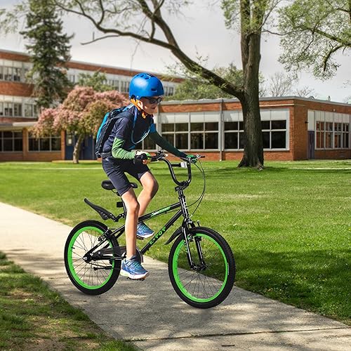 Miniatura 7 de Bicicleta infantil de 20 pulgadas para niños de 7 a 12 años, estilo BMX, bicicletas ligeras para niños, bicicletas para niños con frenos delanteros