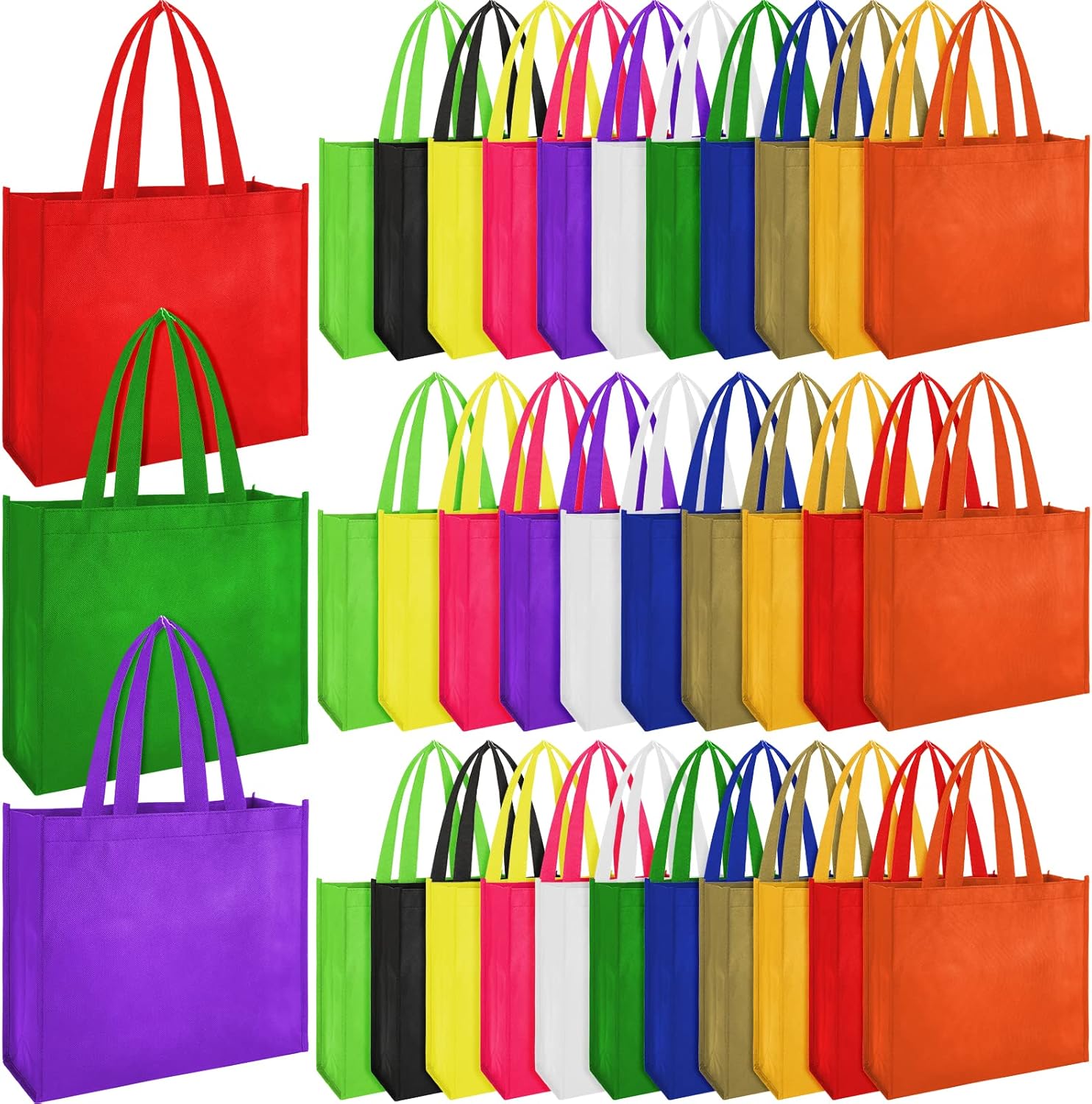 24 Pack Multi Color Non Woven Tote Bags for Kids Bahrain Ubuy