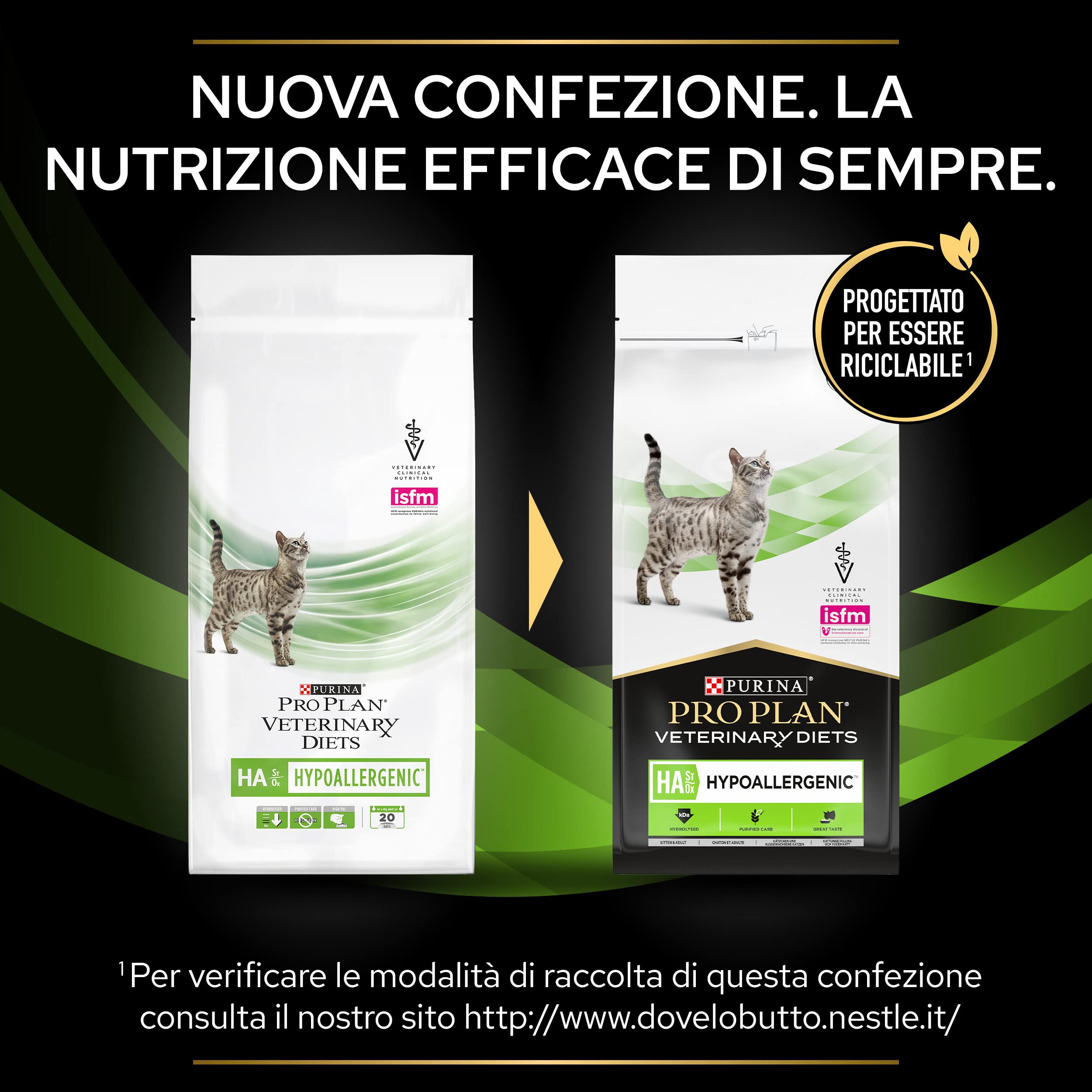PURINA PRO PLAN VETERINARY DIETS secco gatto HA Hypoallergenic St/Ox | Confezione 4x1.3kg