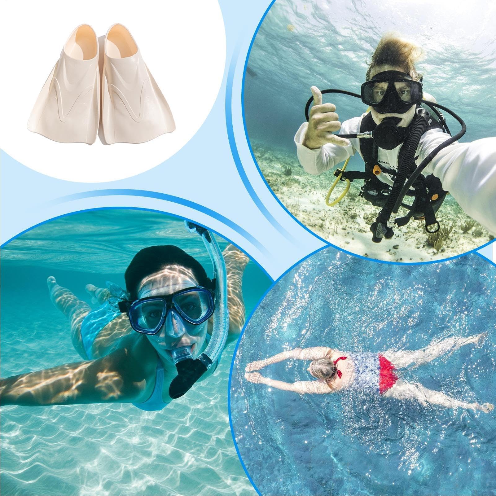 Tauchflossen, wiederverwendbare Schwimm-Trainingsflossen | tragbares Trainingszubehör, rutschfeste Tauchflossen für Kinder, Erwachsene