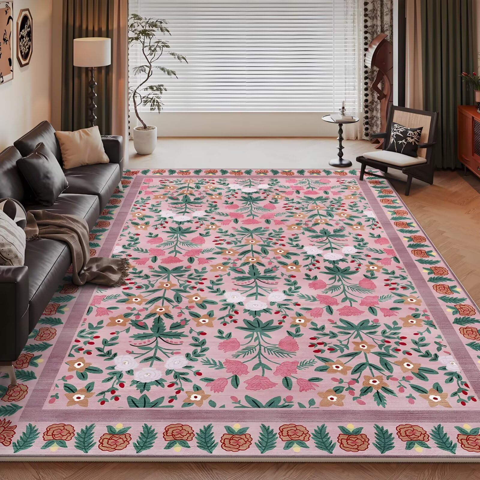 Alfombra para habitación de bebé en color rojo alegre de 100x200cm