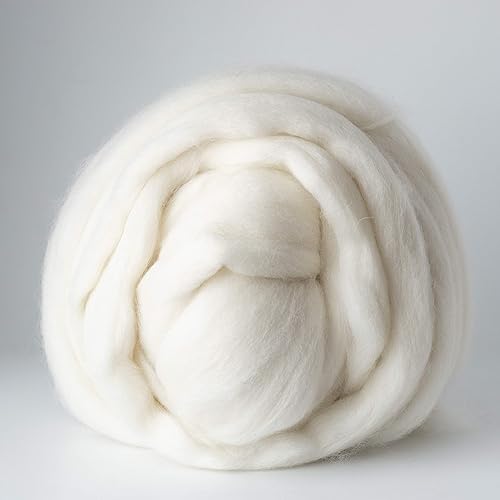 Miniatura 3 de Shepherd Textiles Baby Alpaca Roving (2 onzas) Fibra para girar a mano y fieltro (blanco)