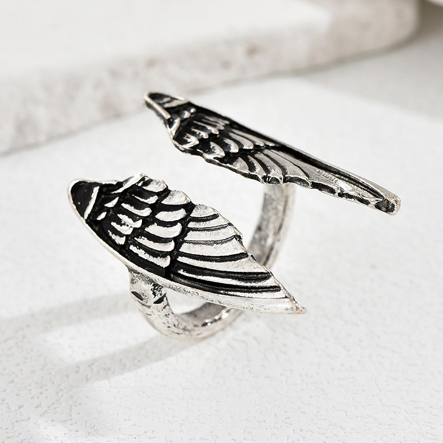 Angel Wing Ring for Women Gold Silver Adjustable Wing Ring Index Finger Statement Rings Trendy Fashion Jewelry Party Birthday Gifts for Women