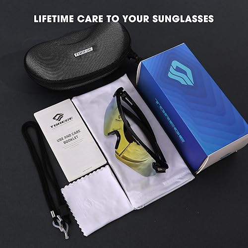 Miniatura 6 de TOREGE Z87 - Gafas de sol para hombres y mujeres, ciclismo, pesca, correr, conducir, béisbol, antiniebla, gafas de sol deportivas, protección UV,