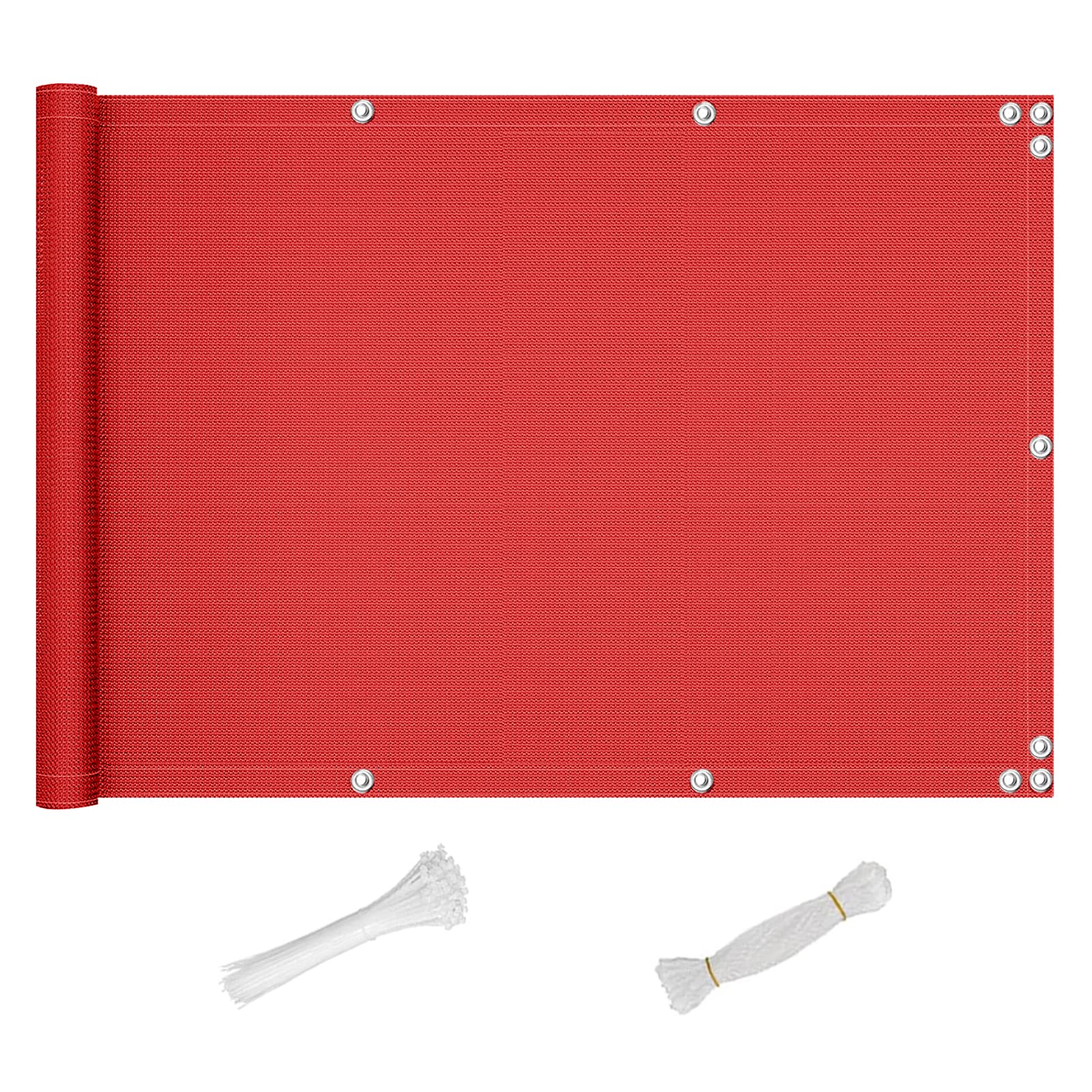 QINGLV Balcony Privacy Protective Screens 110x200cm Balcony Screening Weather-Resistant UV Protection Privacy Screening For Patio, Fence, Backyard, Porch -Red