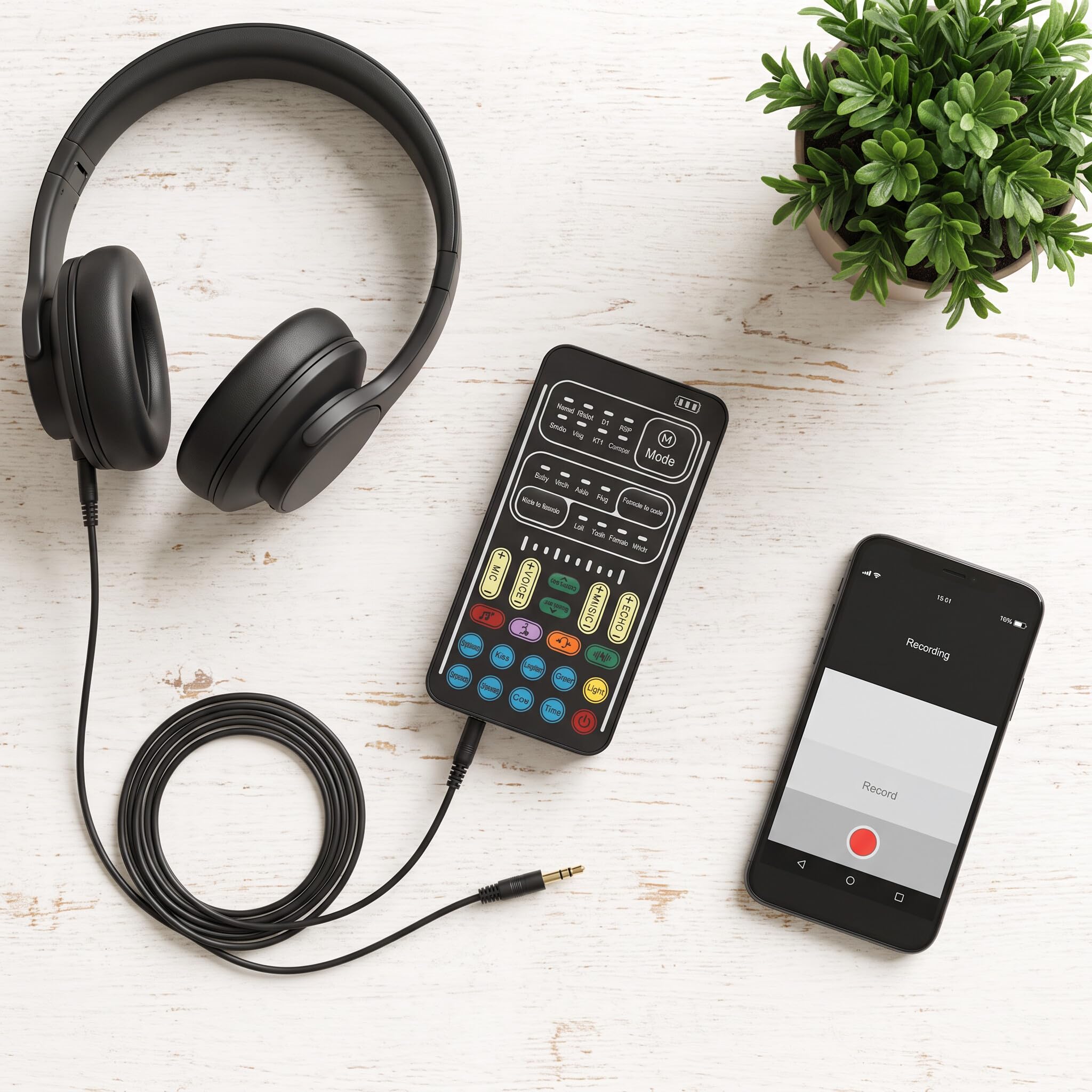 I9 Changeur de Voix Portable avec Bluetooth 5.0, Microphone Modulateur pour Jeu, Carte Son en Direct pour Ordinateur