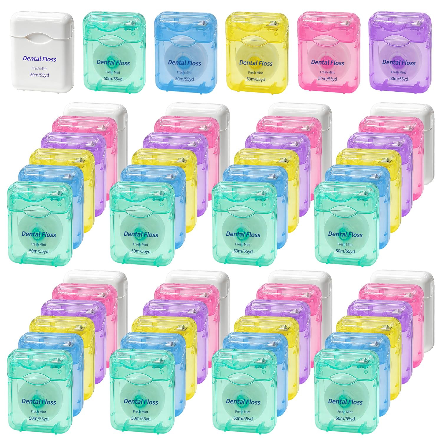 60 Pack Dental Floss Bulk 50m Each Travel Dental Floss Oral Care for Teeth and Gum Protection