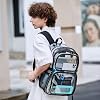 Mochila abshoo Grande Resistente Transparente para Escuela, Bookbag Transparente, Multibolsillos (Negro) 5