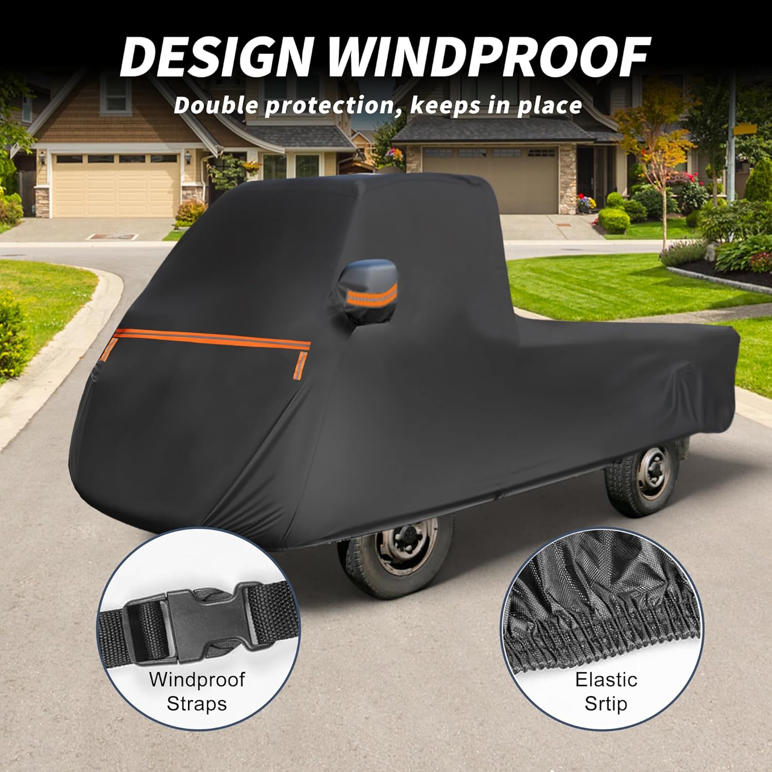 X AUTOHAUX Car Cover for Daihatsu Hijet Truck - Aluminum Film Cotton All-Weather Waterproof Windproof Protection W/Right Zipper (Outdoor Full Coverage)