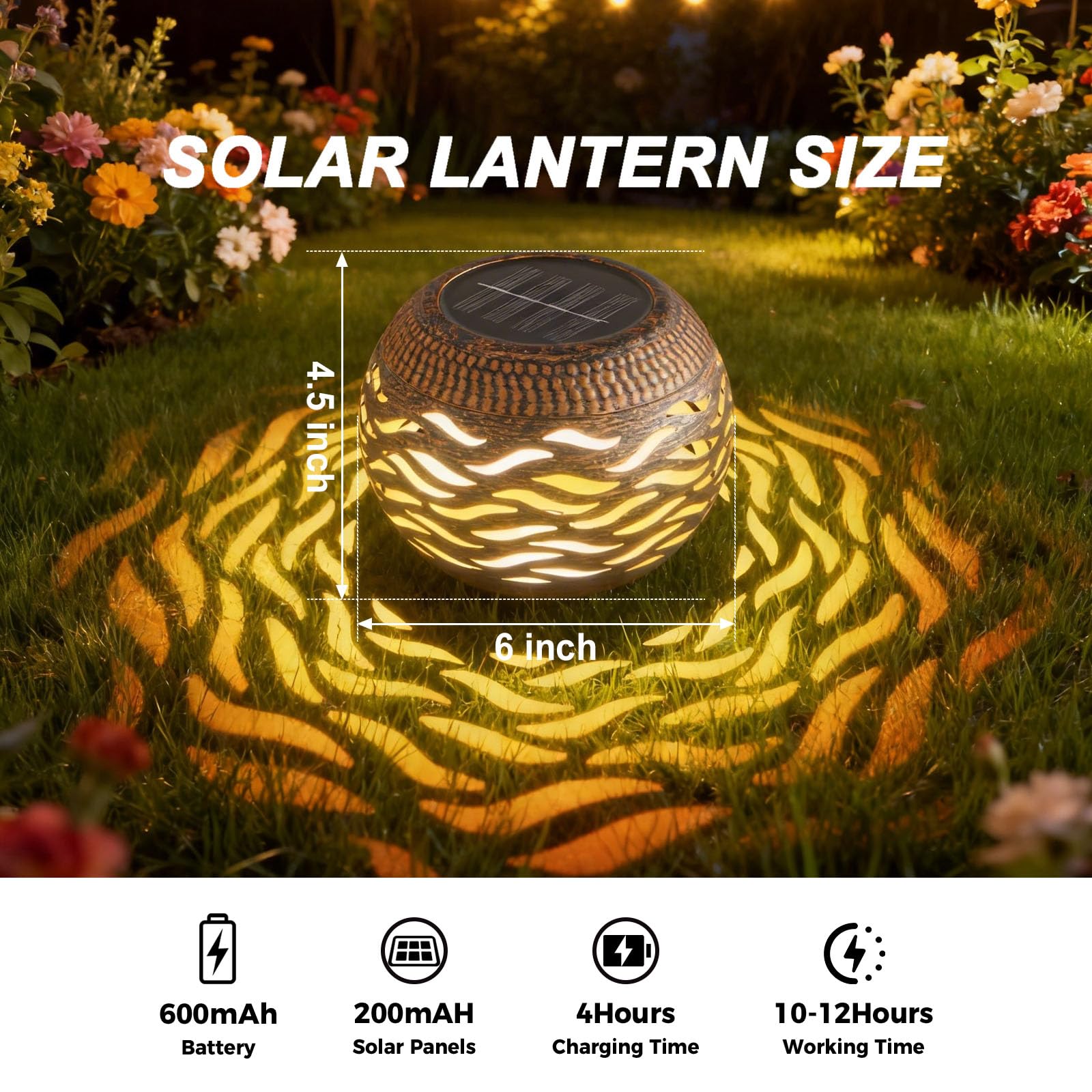 Solar Lanterns Outdoor Waterproof,3 Mode Retro Metal Solar Lantern Lights - 8 Color Changing Decorative Table Lantern Gifts for Women- Garden Yard Patio Outside & Indoor Tabletop Decor 2 Pack - 5