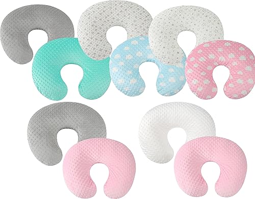 Miniatura 7 de Minky - Juego de 2 fundas de almohada de lactancia, ultra suaves, compatibles con almohada Boppy, almohada estándar para bebé, niño, niña, gris,