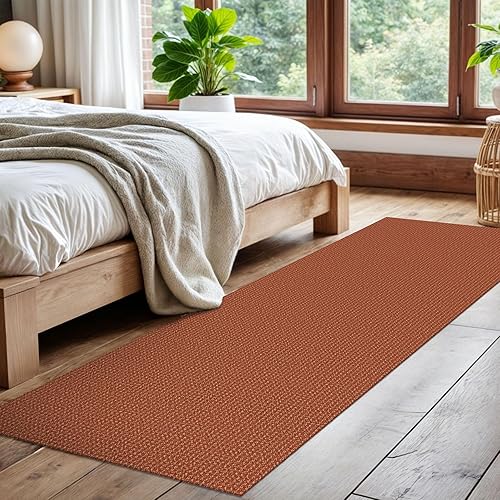 Vista 156 de EARTHALL - Tapete tejido lavable con parte trasera de goma, tapete trenzado de algodón antideslizante para interiores para entrada, pasillo, cocina