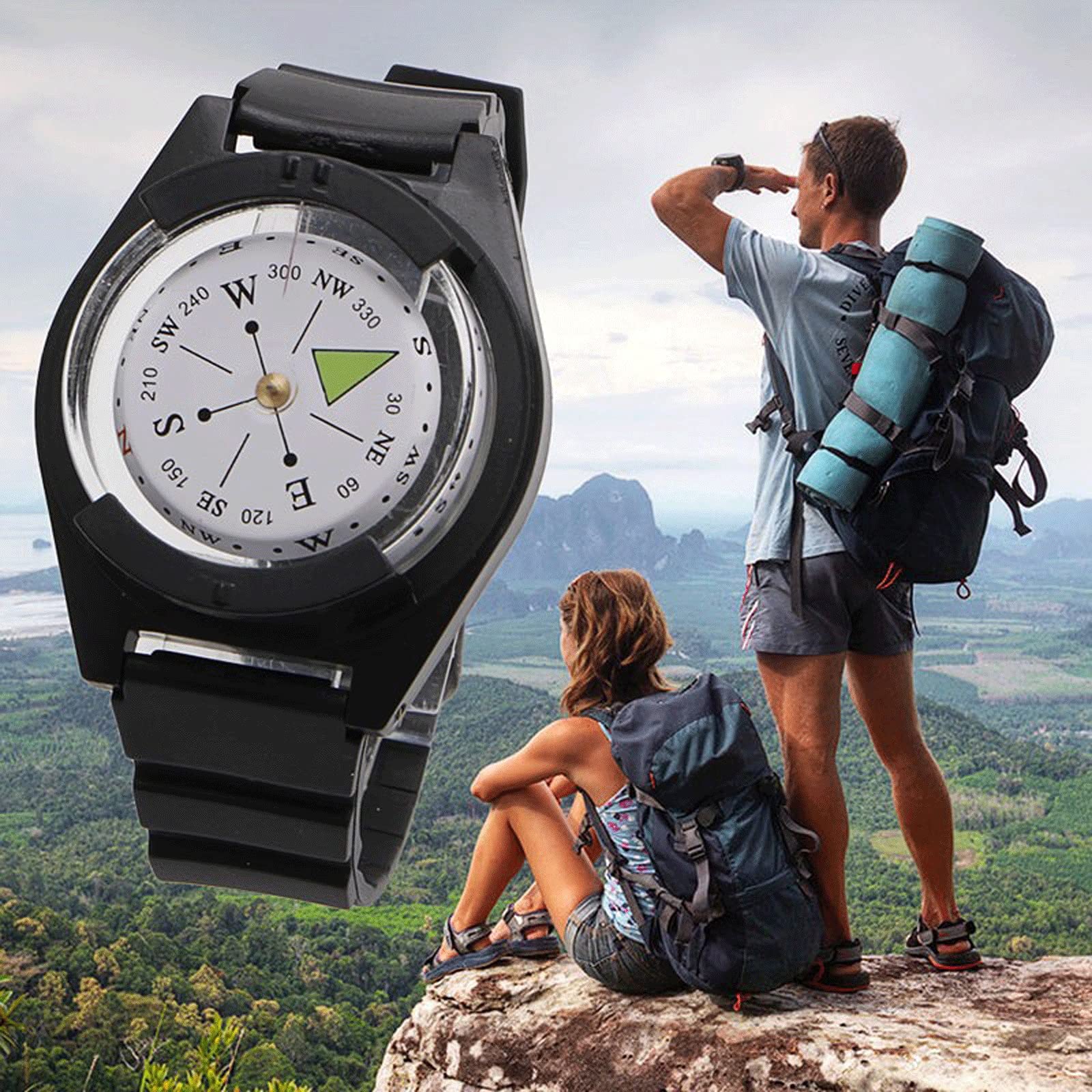 Kompas Taktyczny Kompas Na Rękę Outdoor Camping Narzędzie Przetrwanie Przygoda Turystyka Piesza Sprzęt Wędkarski Akcesoria Myśliwskie Czarny Pasek