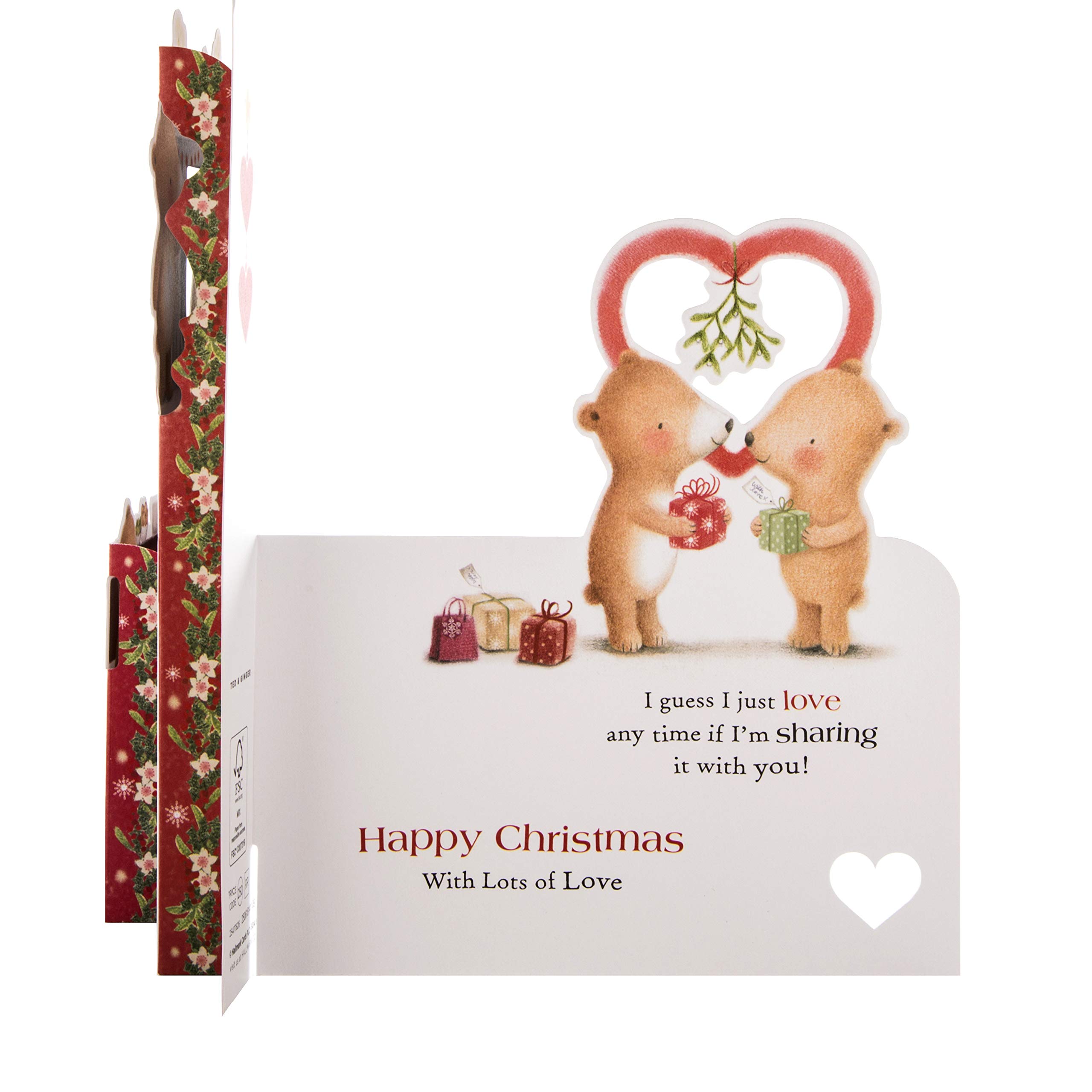 Biglietto Di Natale Gigante Per Moglie – Design Orsacchiotti Festivi Con 8 Pagine (30,5 X 20,3 Cm)