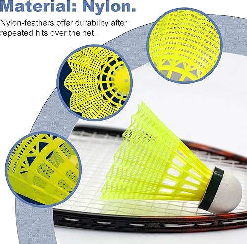 Miniatura 2 de Senston Badminton Shuttlecocks Nylon Badminton Shuttlecocks Birdies Durability Stability Shuttlecock for Outdoor Indoor Sports ActivitiesTraining