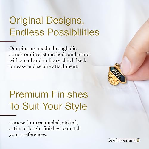 Miniatura 4 de SHOP AWARDS AND GIFTS Pines de solapa de 58 pulgadas de honor académico de la serie EP