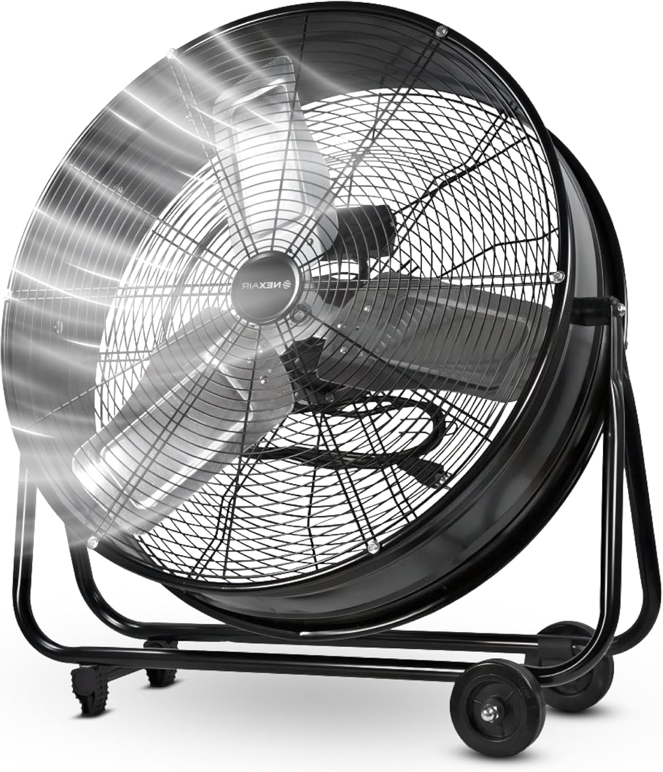 24 Inch High-Velocity Industrial Metal Drum Fan 8,800 CFM, 3-Speed Heavy Duty Floor Fan, 360-Degree Tilt for Commercial, Warehouse, Workshops, Garage, Factory, and Basement with Extreme Power