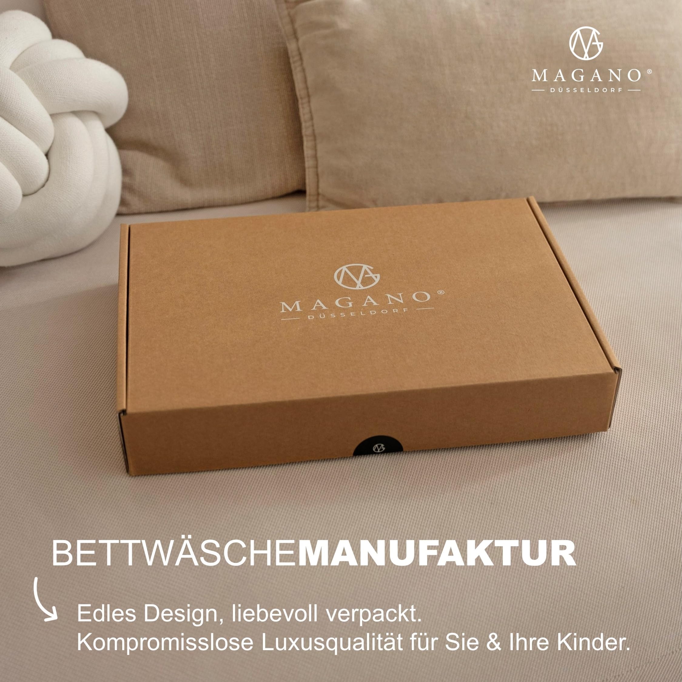 Magano® Kinderbettwäsche 135x200 Blau | Bambus & Baumwolle Satin | 400 TC Luxusqualität | Hypoallergen | Baby Kinder Bettwäsche Junge u. Mädchen | Deckenbezug 135x200 cm + Kissenbezug 40x80 cm