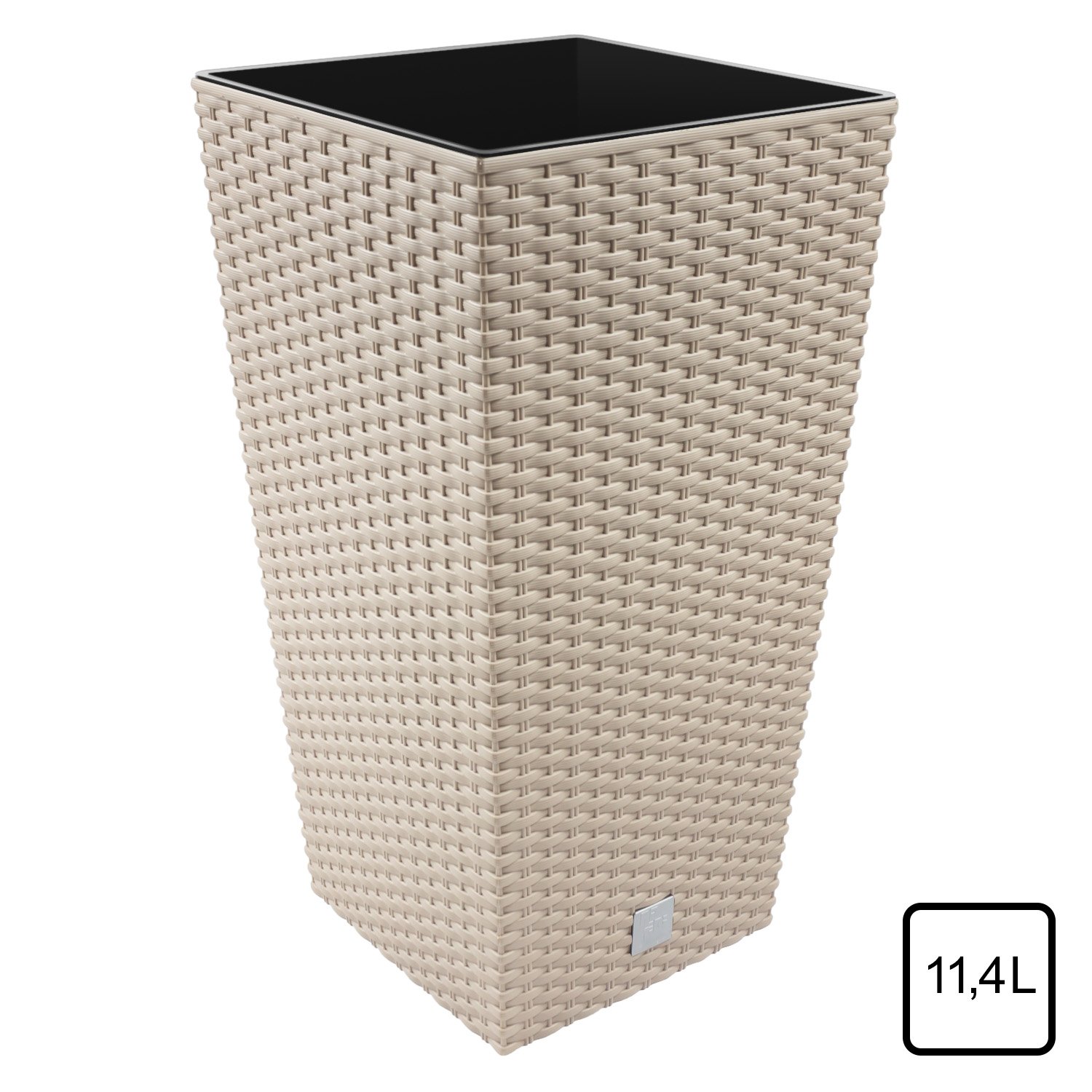 Vaso per fiori con inserto, colore grigio