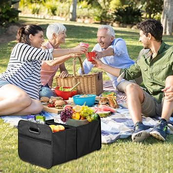 Car Boot Organiser, Xndryan Car Boot Bag Foldable Car Storage Organiser Boot Tidy for Car, Collapsible Multi Compartment Car Organiser, Reinforced Base And Comfort Handle Car Organiser Accessories