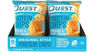 Protein Chips Cheddar & Sour Cream Pack of 8, Flavor Quest Pack of 8