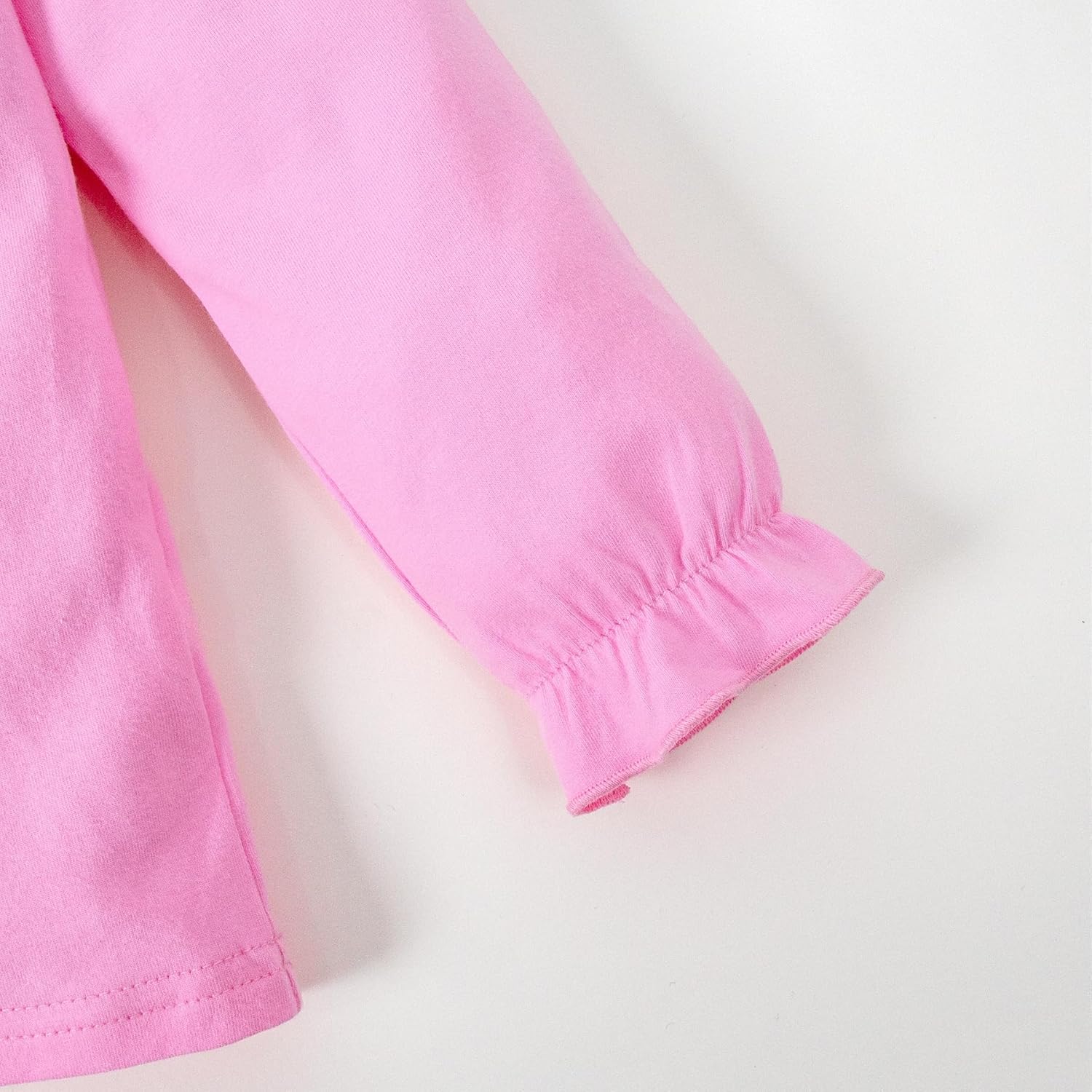 Magic Park 12M-14Y Toddler Girl Long Sleeve Blouse Kids Solid Color Tee Little Girls Ruffle Cuffs T-Shirt Winter Casual Tops - Image 5