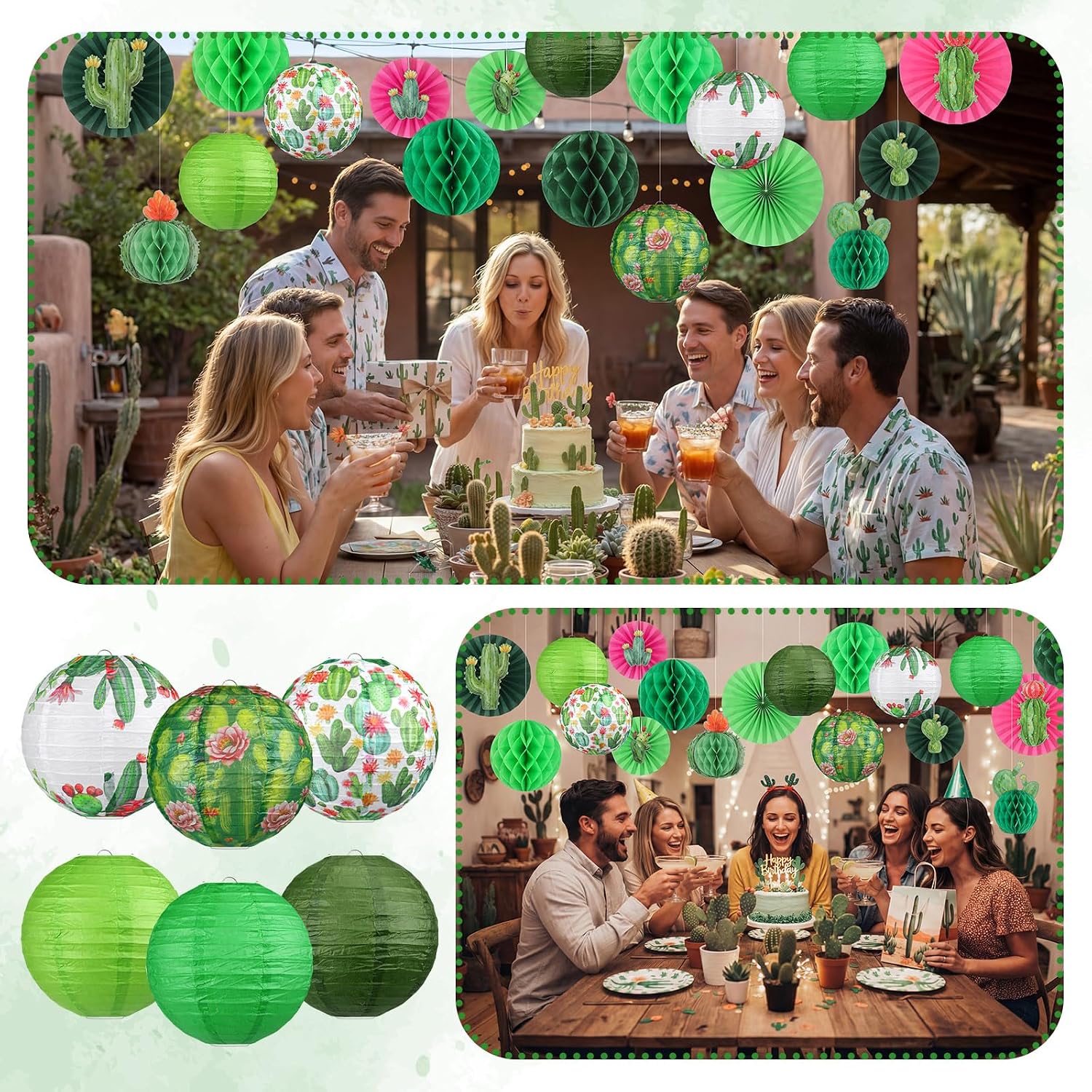 Retisee 18 Pcs Summer Cactus Party Decorations Cactus Mexican Party Decor image 5