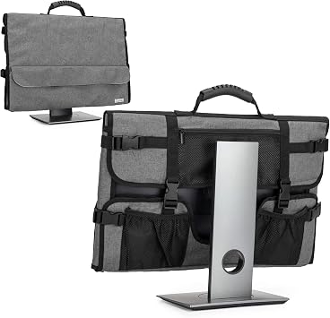 CURMIO 24 Inch Computer Monitor Carrying Case with Rubber Handle, Gray