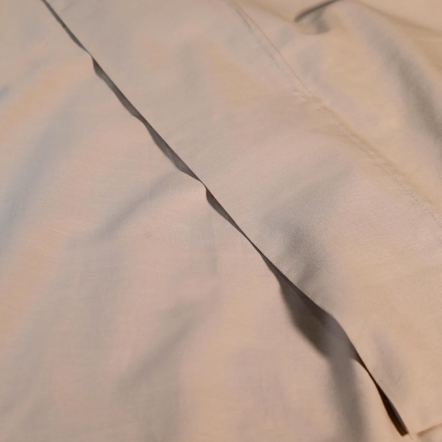 Superior 300 Thread Count Cotton Percale Sheet Set, Silky-Soft, Cooling Sheets, Bedding Basics, Crisp & Breathable Sheets, 1 Elastic Deep Pocket Fitted Sheet, 1 Flat Sheet, 1 Pillowcase, Twin XL, Tan - Image 4