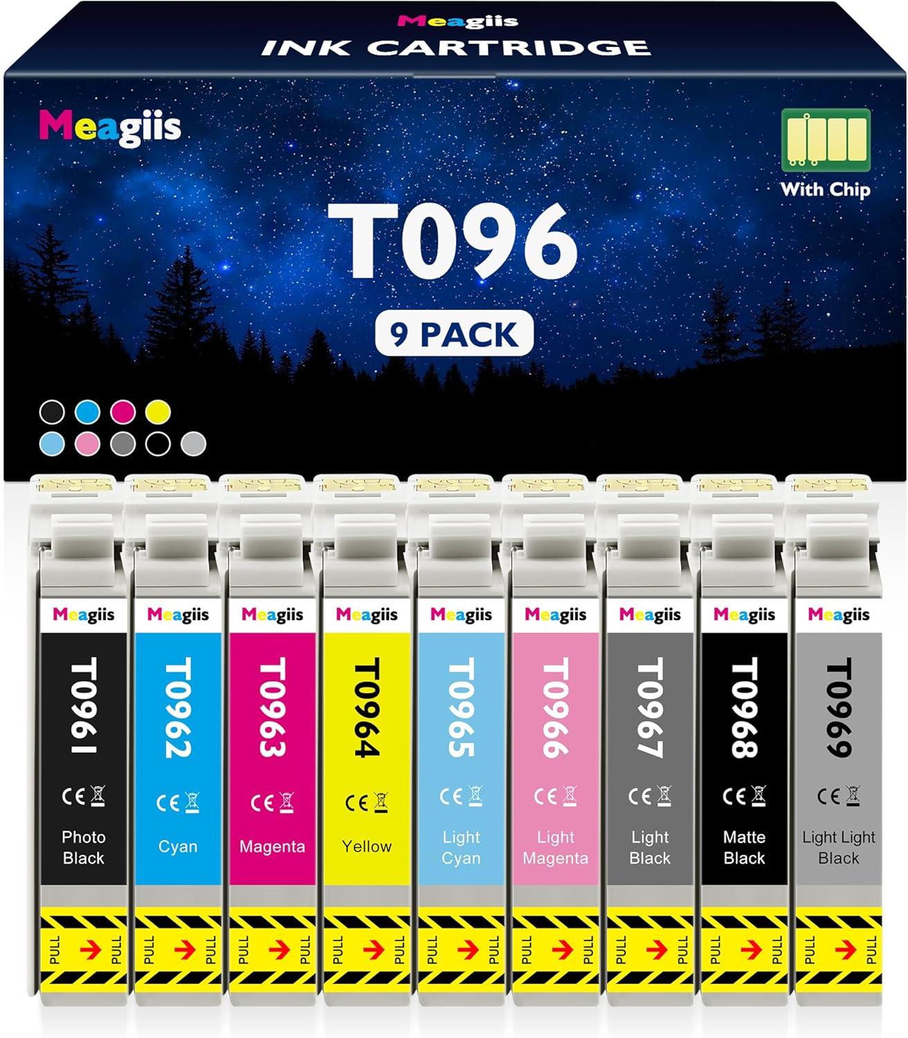 Remanufactured T096 96 Ink Cartridge R2880 Ink Cartridges 9-Color Set T0961 T0962 T0963 T0964 T0965 T0966 T0967 T0968 T0969 Ink Use for Stylus Photo R2880 Printer