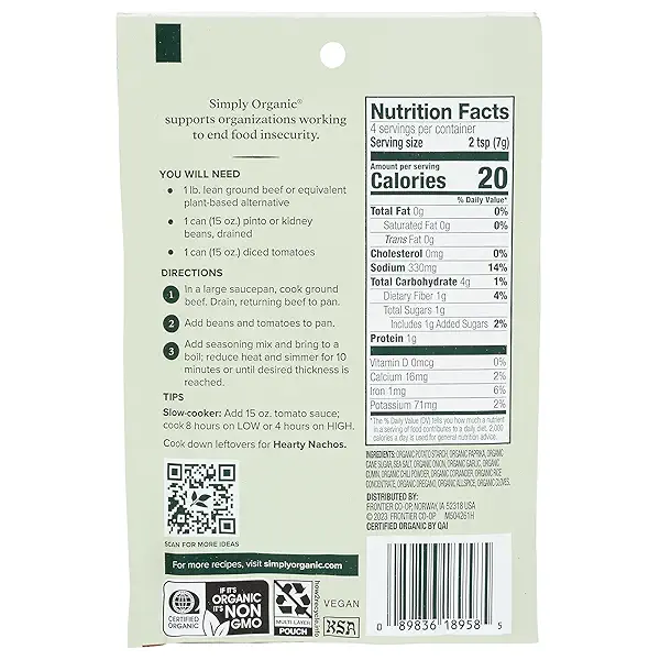 SIMPLY ORGANIC Organic Mild Chili Seasoning, 1 OZ 2