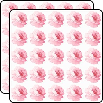 Flower Pink Peony Scrapbook Stickers Vinyl Decals 1" Size 50-Pack for Journals, Cards, Crafts