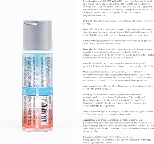 Miniatura 16 de JO H2O Lubricante de calentamiento, lubricante vigorizante de sensación para hombres, mujeres y parejas, 4 onzas líquidas