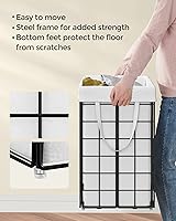 Vista 24 de SONGMICS 29 Gal. (110L) Laundry Basket, Laundry Hamper, Collapsible Clothes Hamper, Removable and Washable Liner, Metal Wire Frame, for Bedroom