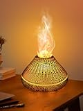 Flame Diffuser for Essential Oils Small Fire Diffuser with Cable Volcano Diffuser 160ML Dragon Diffuser Auto Off Black Flame Diffuser Humidifier for Bedroom (Without Oils)