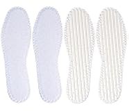 Happystep Cotton Terry Cloth Insoles, Barefoot Shoe Inserts, Sweat Absorption, Odor Control, Moisture-Wicking, Washable and Reusable, Zero Drop Shoe Insoles, 2 Pairs of White (Men Size 10)