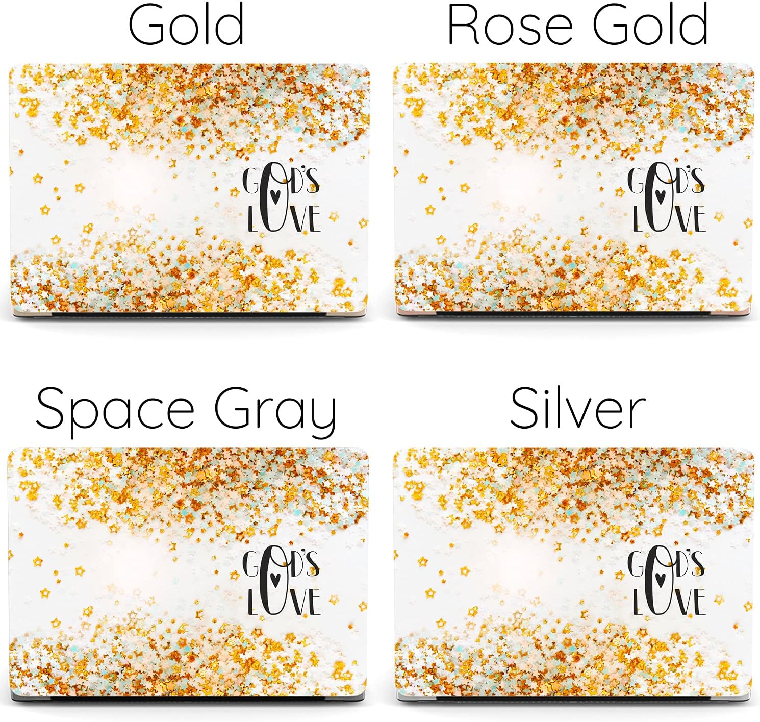 Mertak Hard Case Compatible with MacBook Pro 16 14 Air 15 13 inch M3 M2 M1 Mac 2024 2023 2022 2018 God's Love Confetti Stars Religious Christian Cute Biblical Touch Bar Laptop Plastic Clear