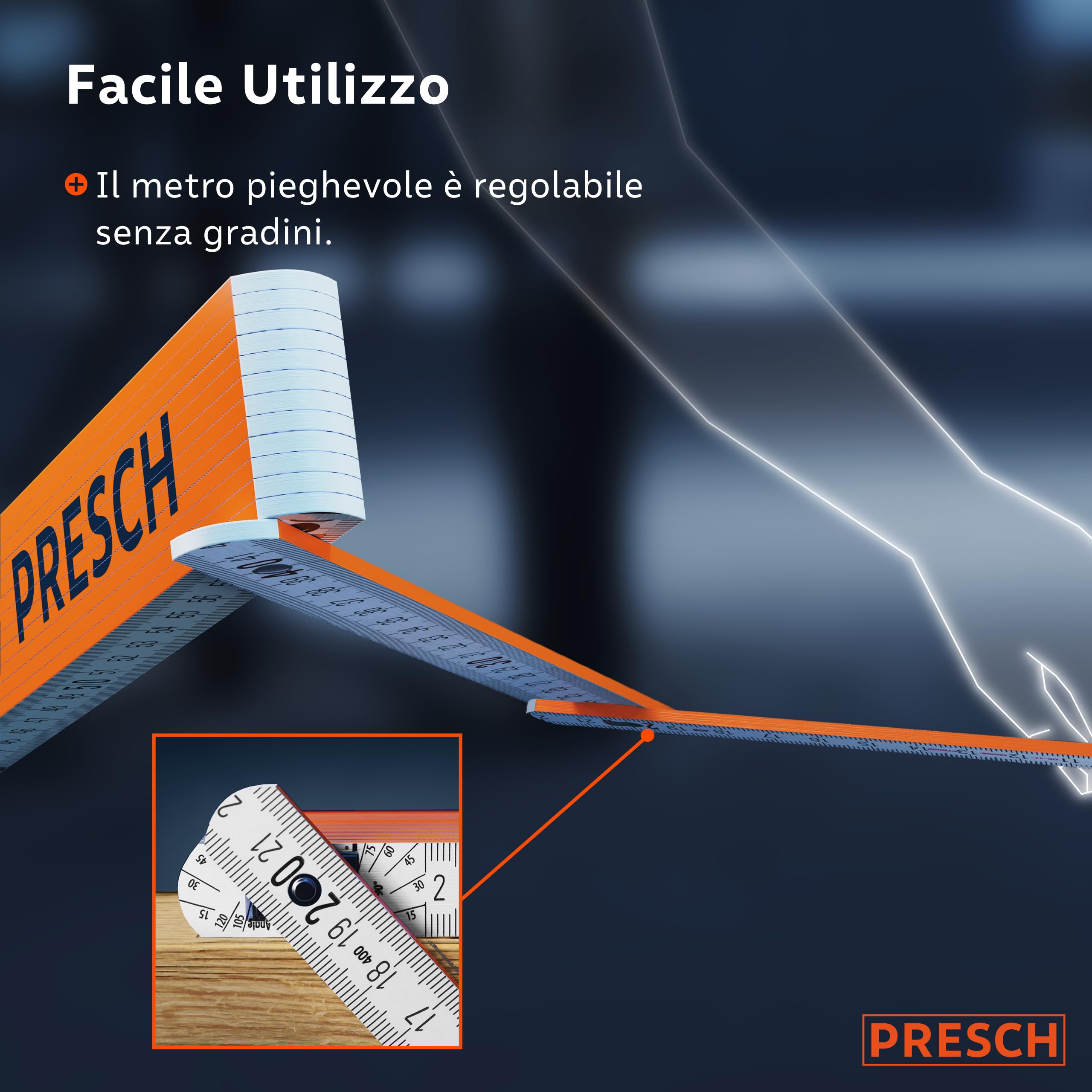 Metro Pieghevole In Legno Da 2 Metri - Con Scala Angoli, Numeri Leggibili, Blu - Foto 10