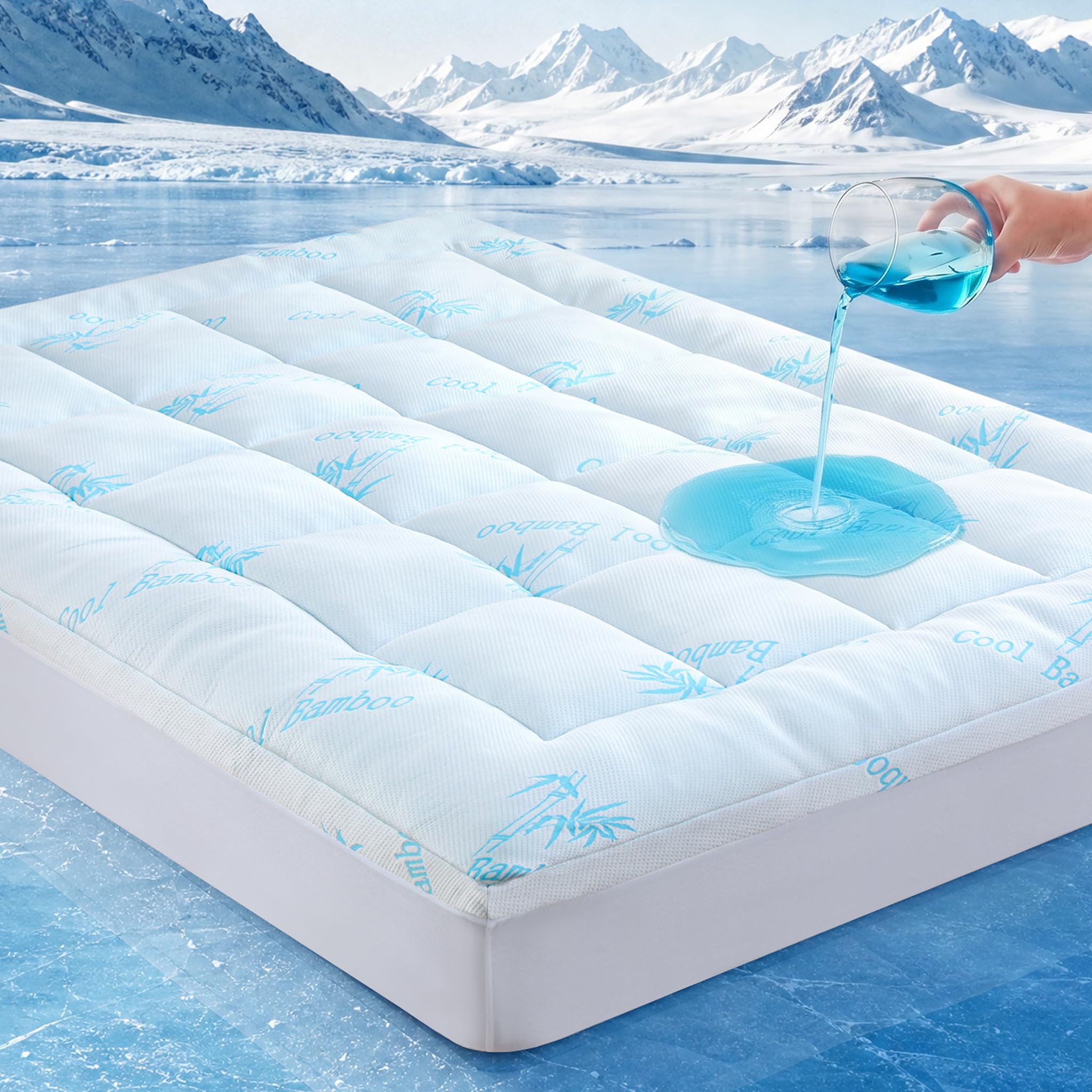 DOWNCOOL Waterproof Queen Mattress Topper